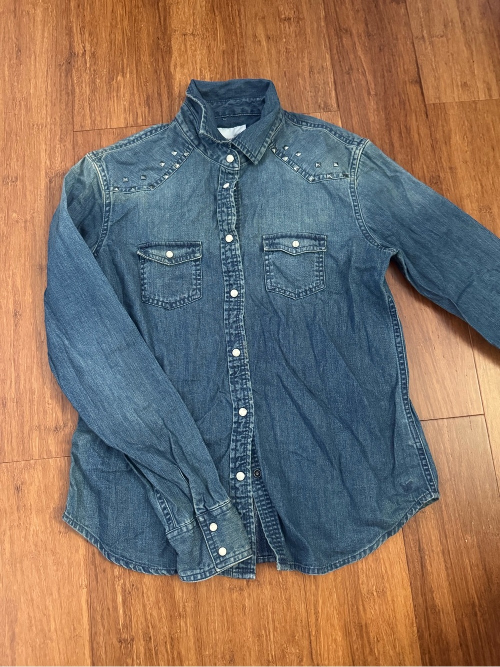 American Eagle Denim Long Sleeve Shirt
